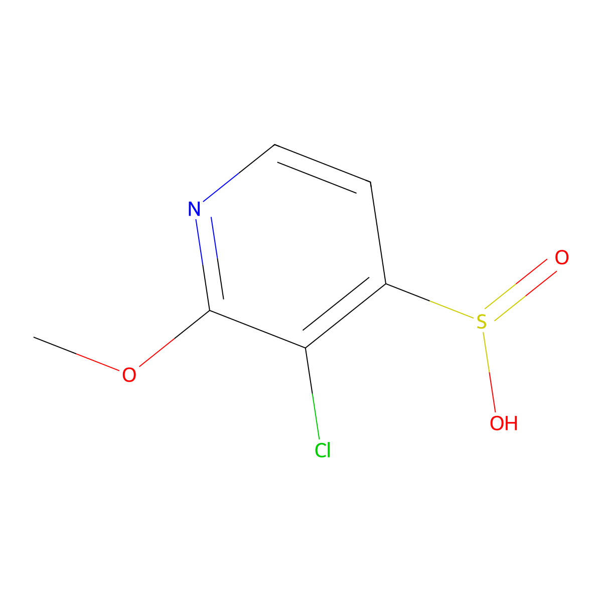 3-Chloro-2-methoxypyridine-4-sulfinic acid molecular structure, CAS 2174000-11-2