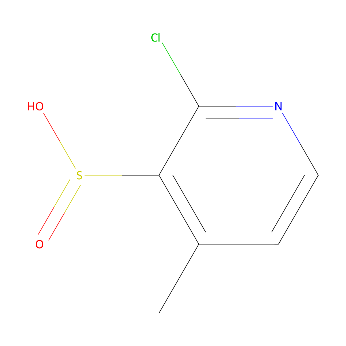 2-Chloro-4-methylpyridine-3-sulfinic acid molecular structure, CAS 2174000-17-8