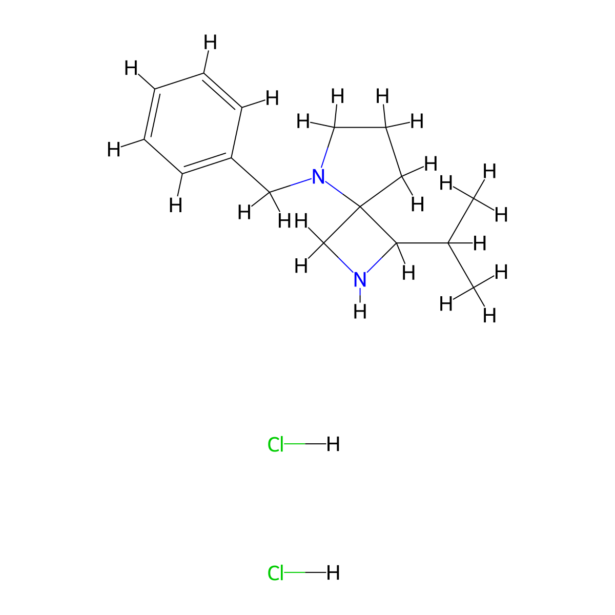 5-Benzyl-1-(propan-2-yl)-2,5-diazaspiro[3.4]octane dihydrochloride molecular structure, CAS 2174000-19-0