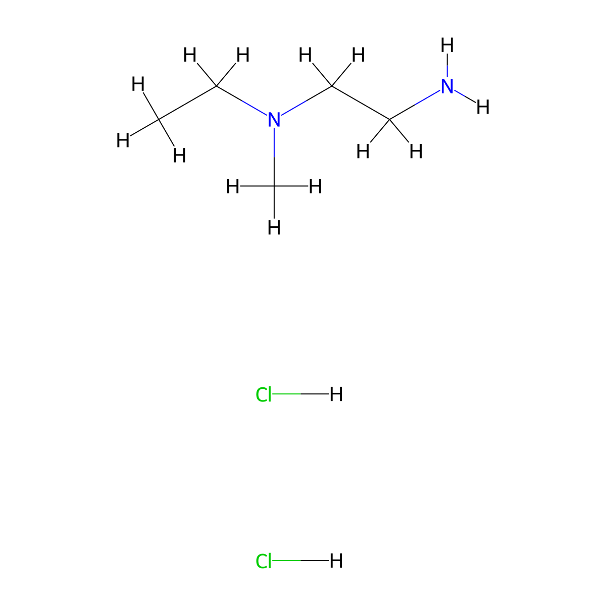 (2-Aminoethyl)(ethyl)methylamine dihydrochloride molecular structure, CAS 2174000-25-8