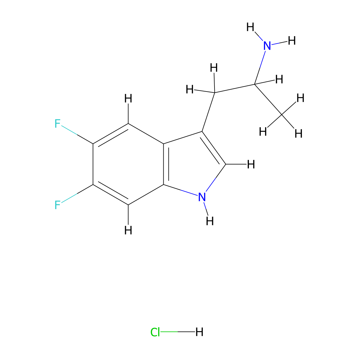 1-(5,6-difluoro-1H-indol-3-yl)propan-2-amine hydrochloride molecular structure, CAS 2174000-29-2