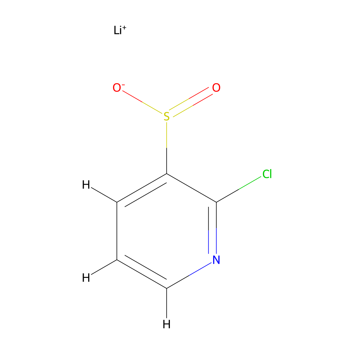 Lithium(1+) ion 2-chloropyridine-3-sulfinate molecular structure, CAS 2174000-32-7