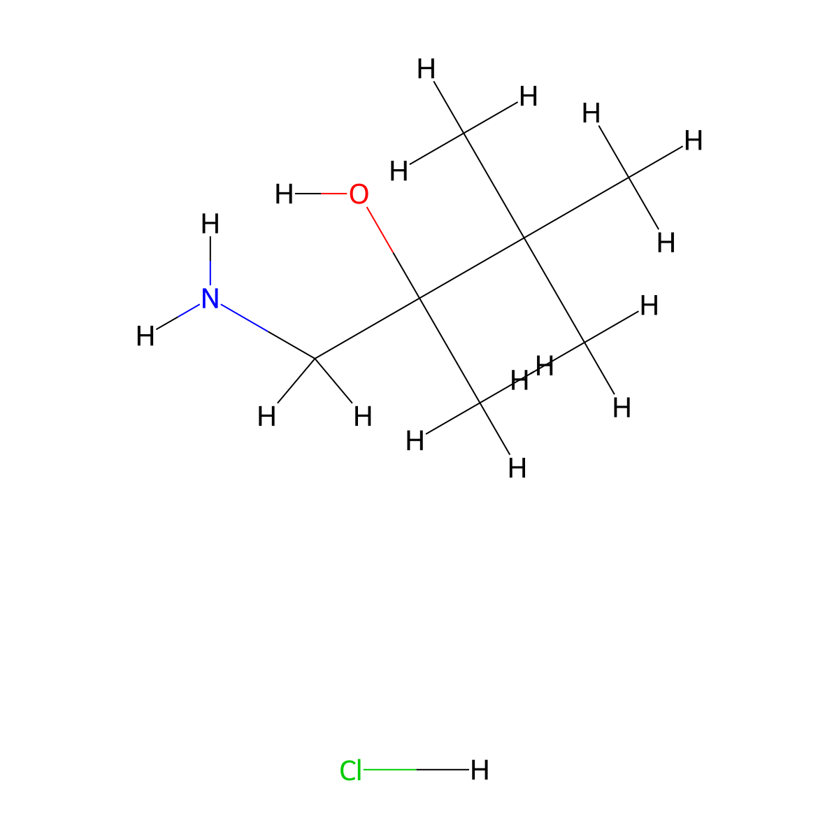 1-Amino-2,3,3-trimethylbutan-2-ol hydrochloride molecular structure, CAS 2174000-35-0