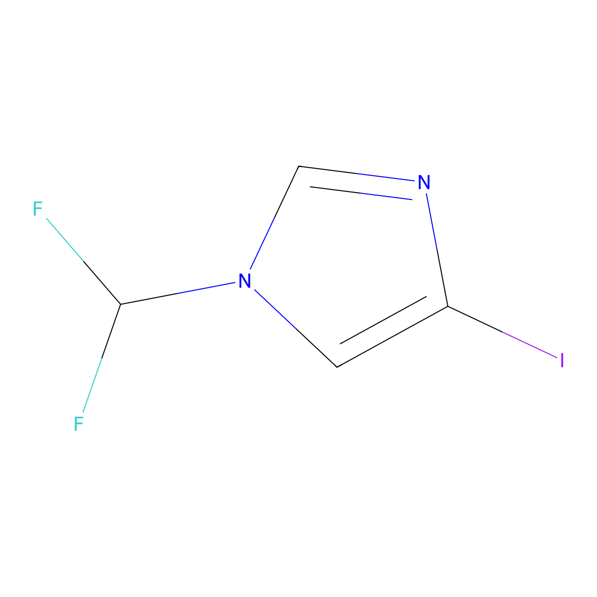 1-(Difluoromethyl)-4-iodo-1H-imidazole molecular structure, CAS 2174001-30-8