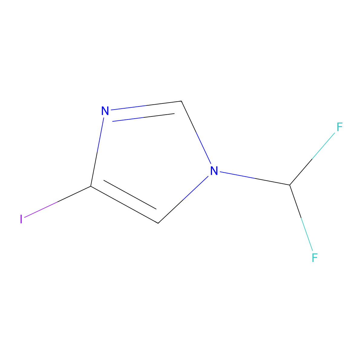 1-(Difluoromethyl)-4-iodo-1H-imidazole molecular structure, CAS 2174001-30-8