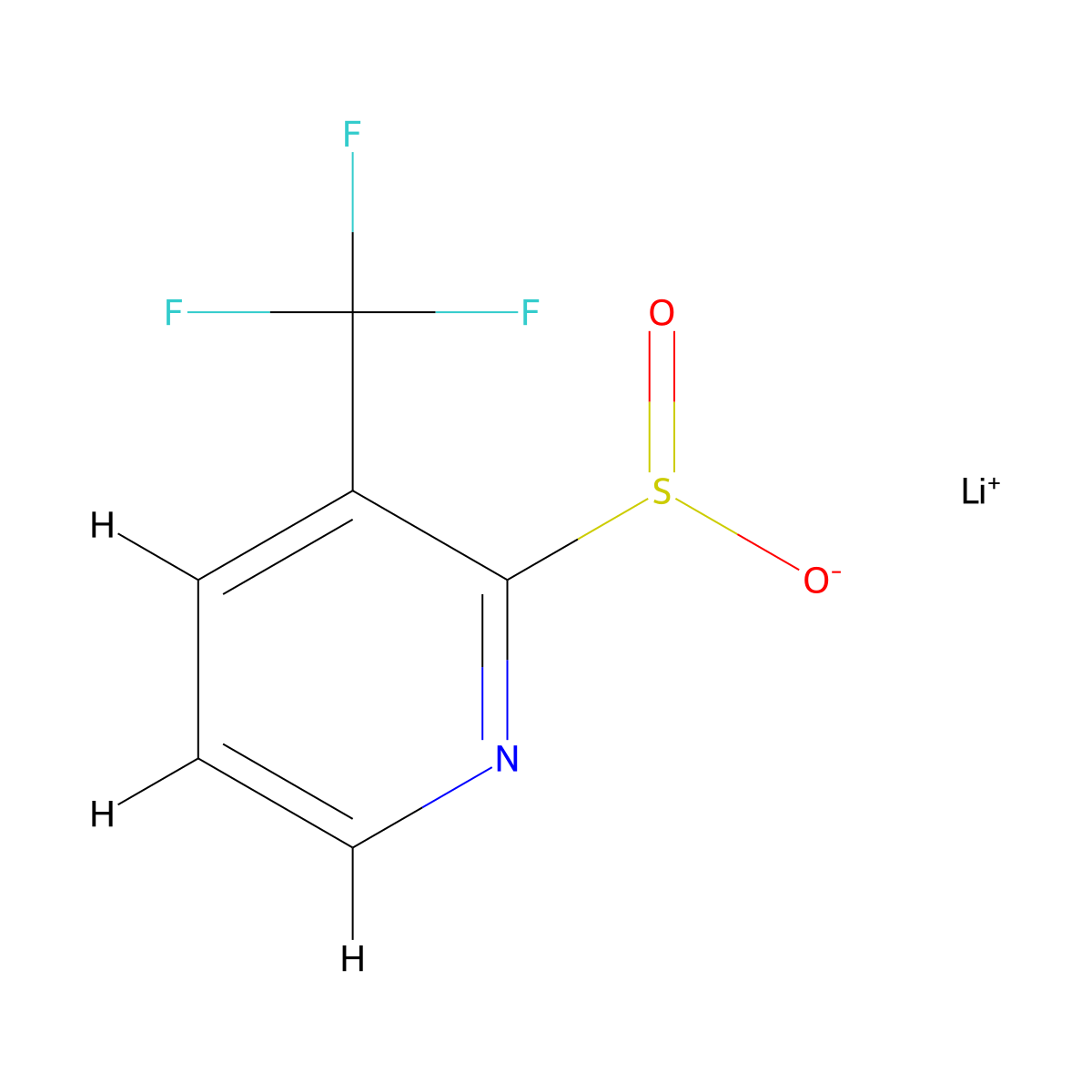 Lithium(1+) ion 3-(trifluoromethyl)pyridine-2-sulfinate molecular structure, CAS 2174001-31-9