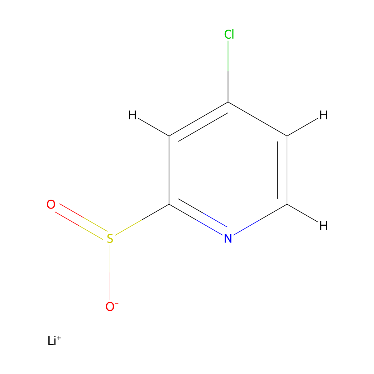 Lithium(1+) ion 4-chloropyridine-2-sulfinate molecular structure, CAS 2174001-34-2