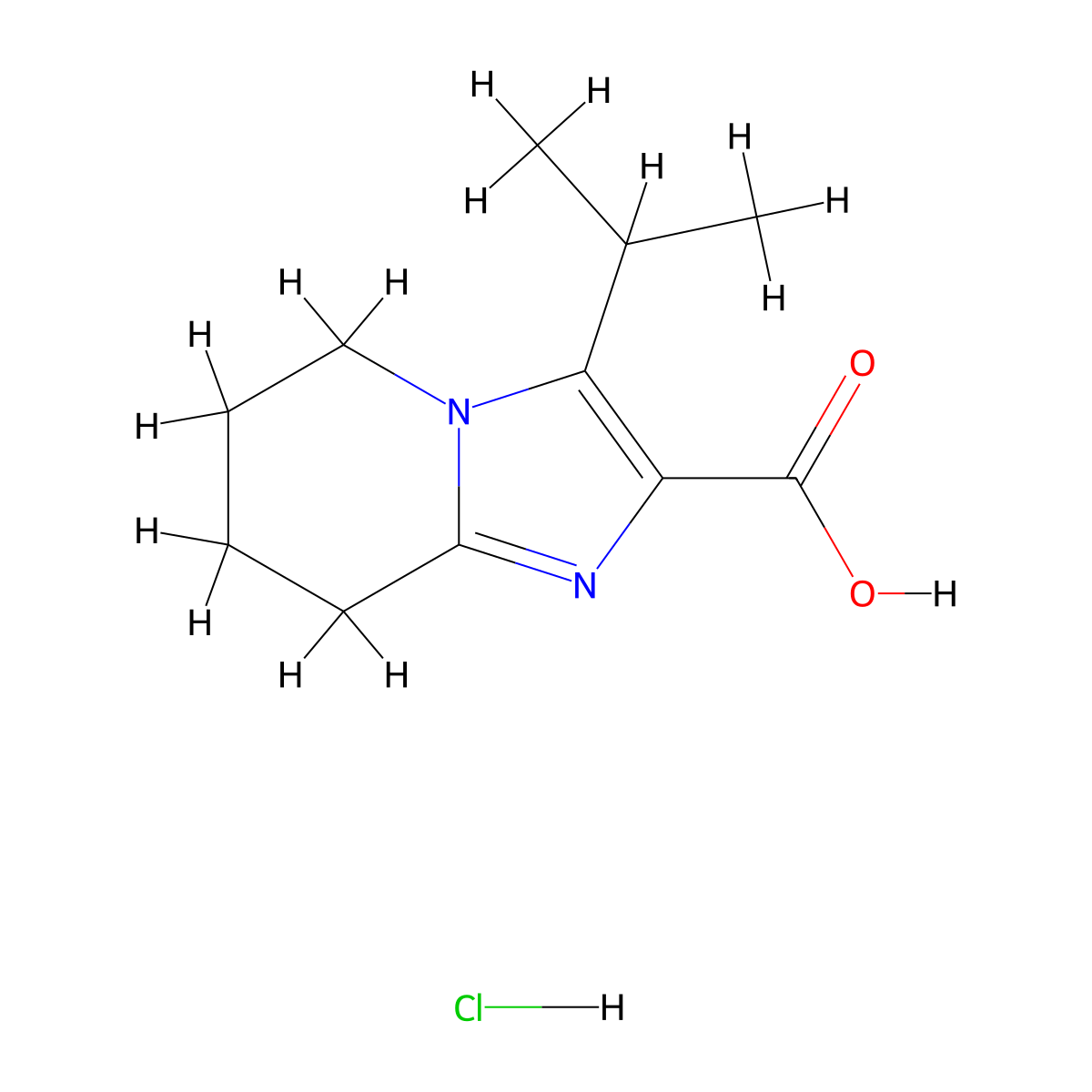 3-(Propan-2-yl)-5h,6h,7h,8h-imidazo[1,2-a]pyridine-2-carboxylic acid hydrochloride molecular structure, CAS 2174001-41-1