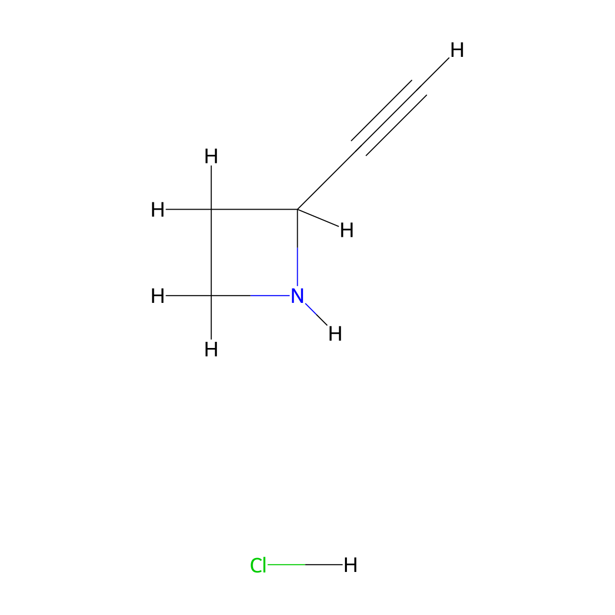 2-Ethynylazetidine hydrochloride molecular structure, CAS 2174001-44-4