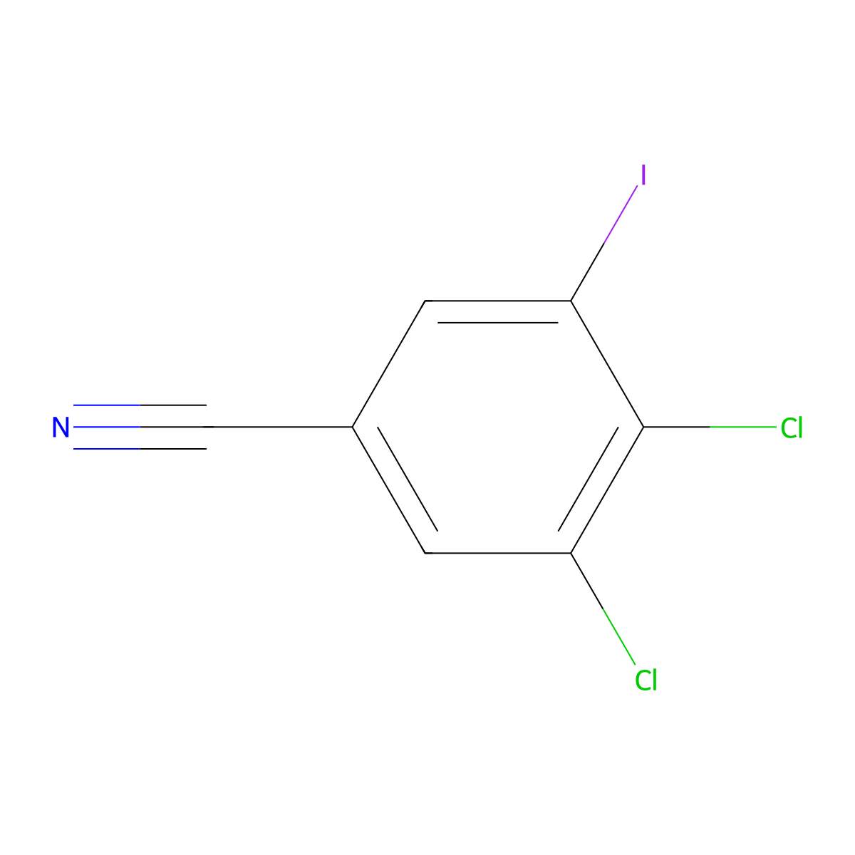 3,4-Dichloro-5-iodobenzonitrile molecular structure, CAS 2174001-48-8