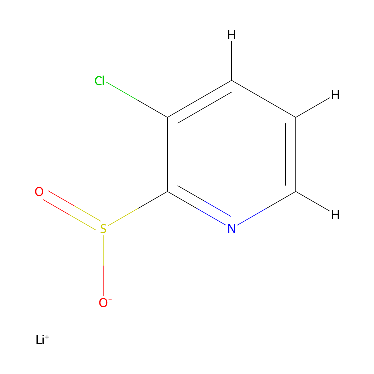 Lithium(1+) ion 3-chloropyridine-2-sulfinate molecular structure, CAS 2174001-54-6