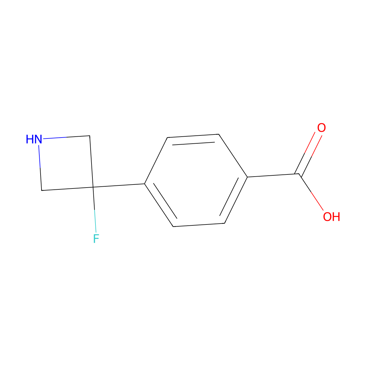 4-(3-Fluoroazetidin-3-yl)benzoic acid molecular structure, CAS 2174001-57-9