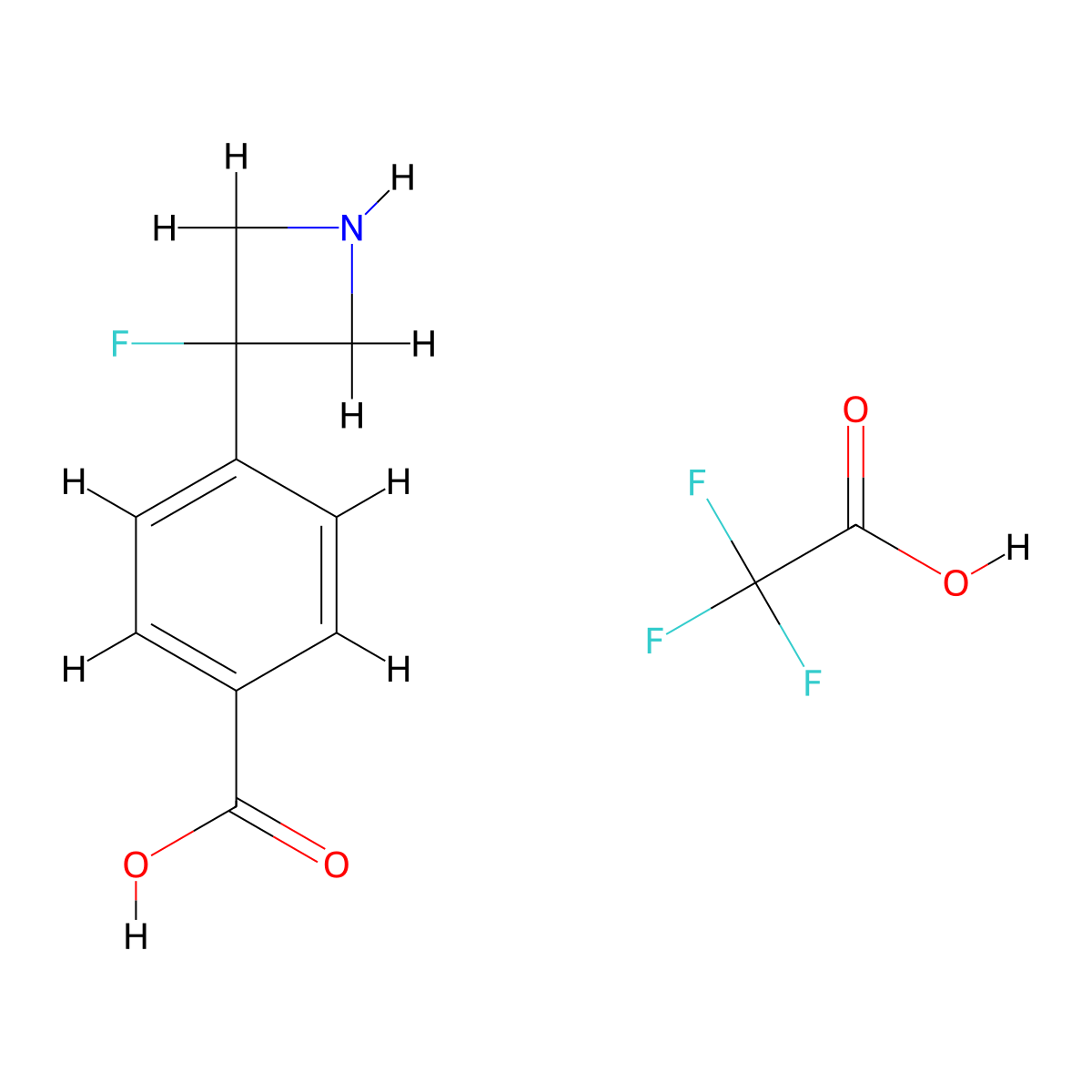 4-(3-Fluoroazetidin-3-yl)benzoic acid; trifluoroacetic acid molecular structure, CAS 2174001-58-0