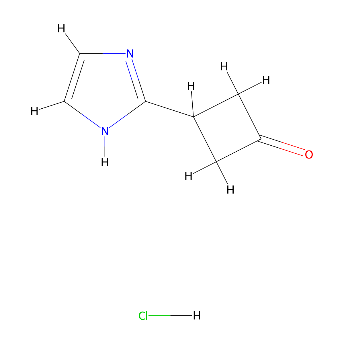 3-(1H-imidazol-2-yl)cyclobutan-1-one hydrochloride molecular structure, CAS 2174001-60-4