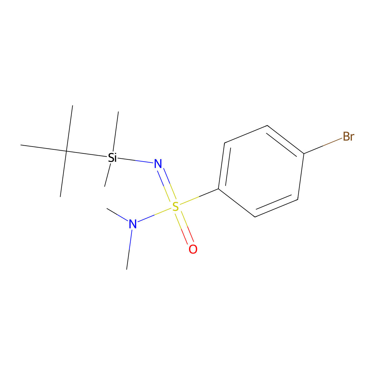 4-Bromo-n-(tert-butyldimethylsilyl)-n,n-dimethylbenzene-1-sulfonoimidamide molecular structure, CAS 2174001-61-5