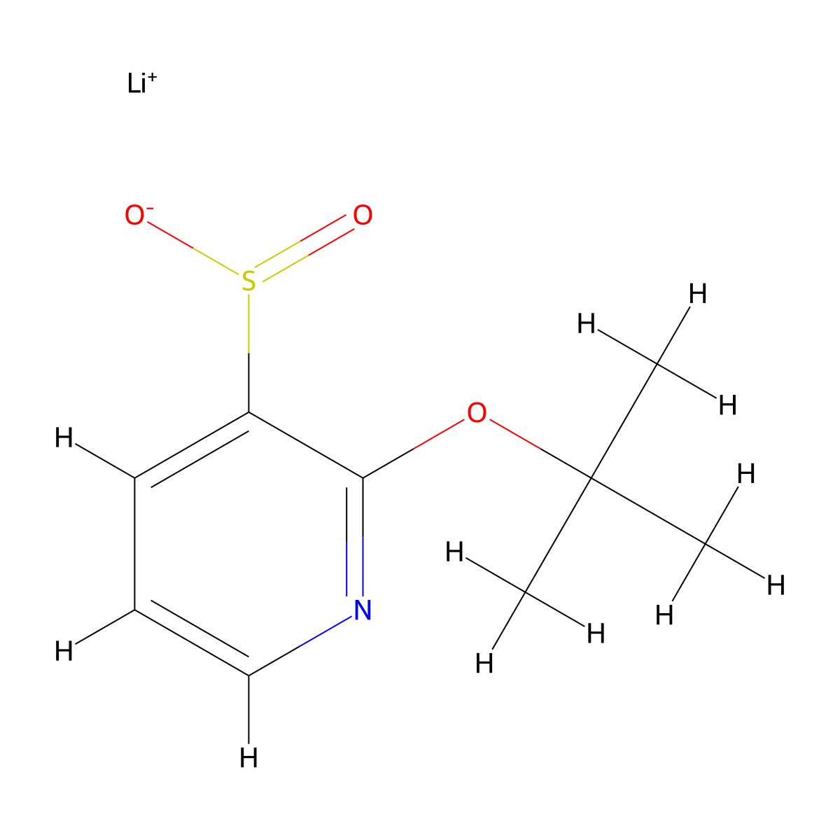 Lithium(1+) ion 2-(tert-butoxy)pyridine-3-sulfinate molecular structure, CAS 2174001-63-7