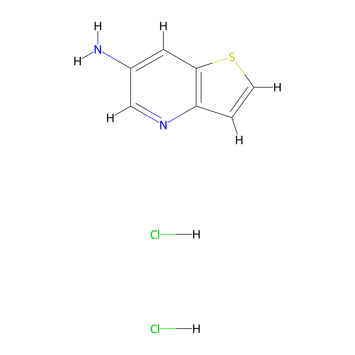 Thieno[3,2-b]pyridin-6-amine dihydrochloride molecular structure, CAS 2174001-66-0