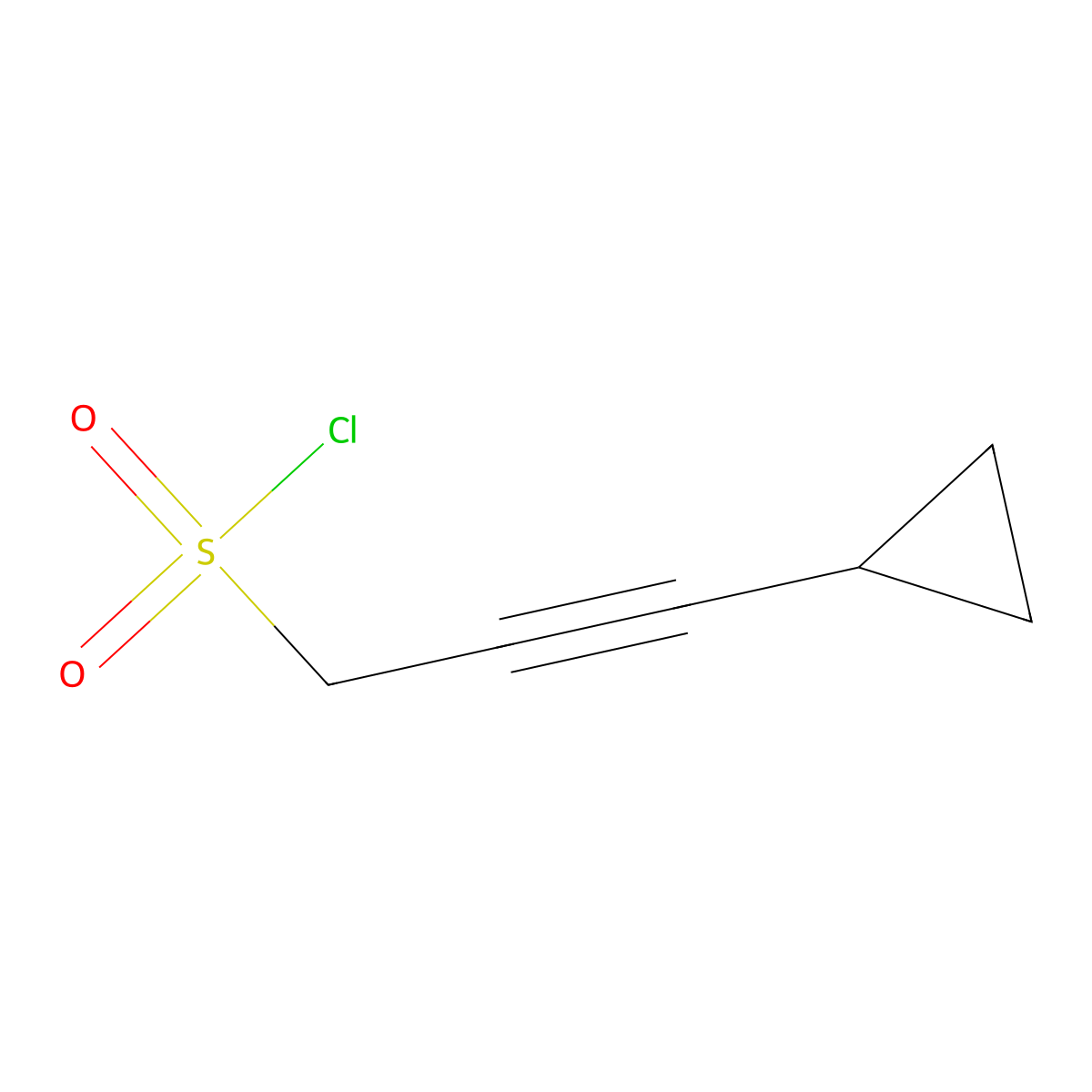 3-Cyclopropylprop-2-yne-1-sulfonyl chloride molecular structure, CAS 2174001-71-7