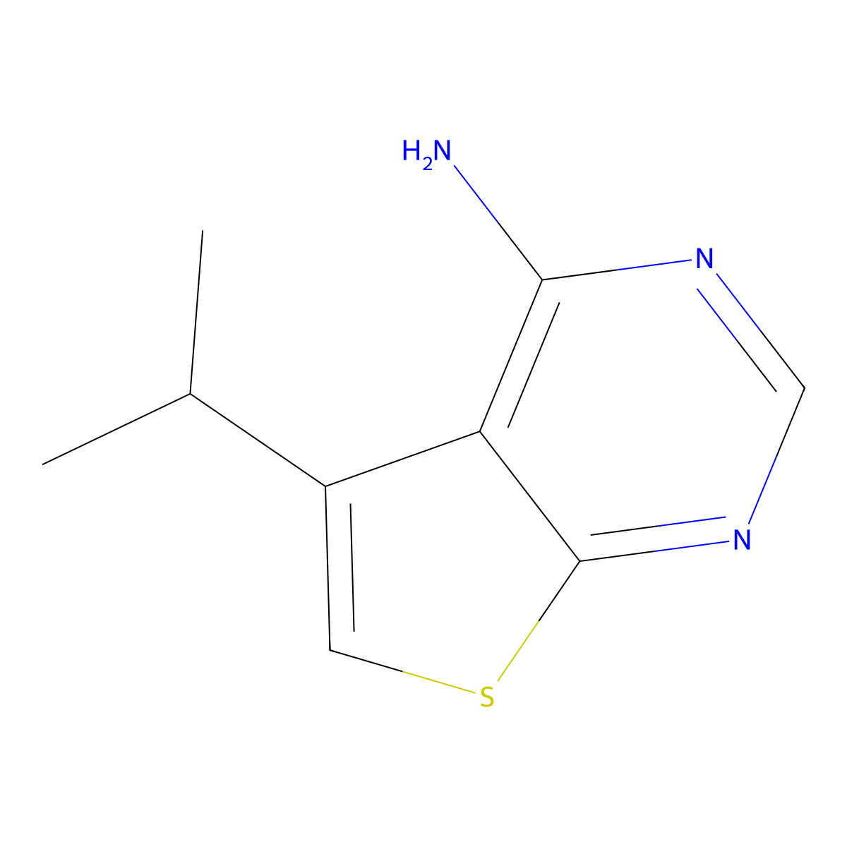 5-(Propan-2-yl)thieno[2,3-d]pyrimidin-4-amine molecular structure, CAS 2174001-78-4