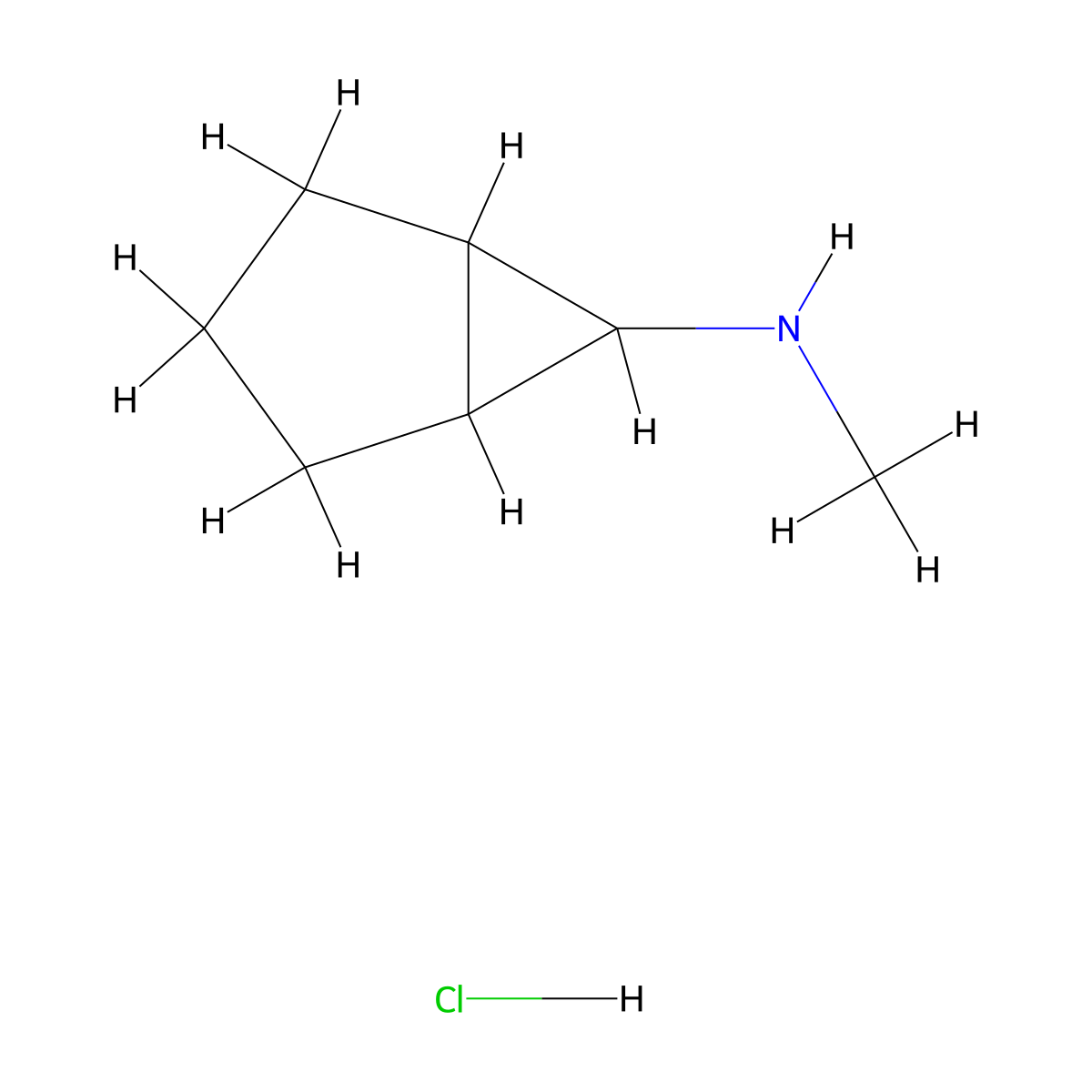 N-methylbicyclo[3.1.0]hexan-6-amine hydrochloride molecular structure, CAS 2174001-80-8