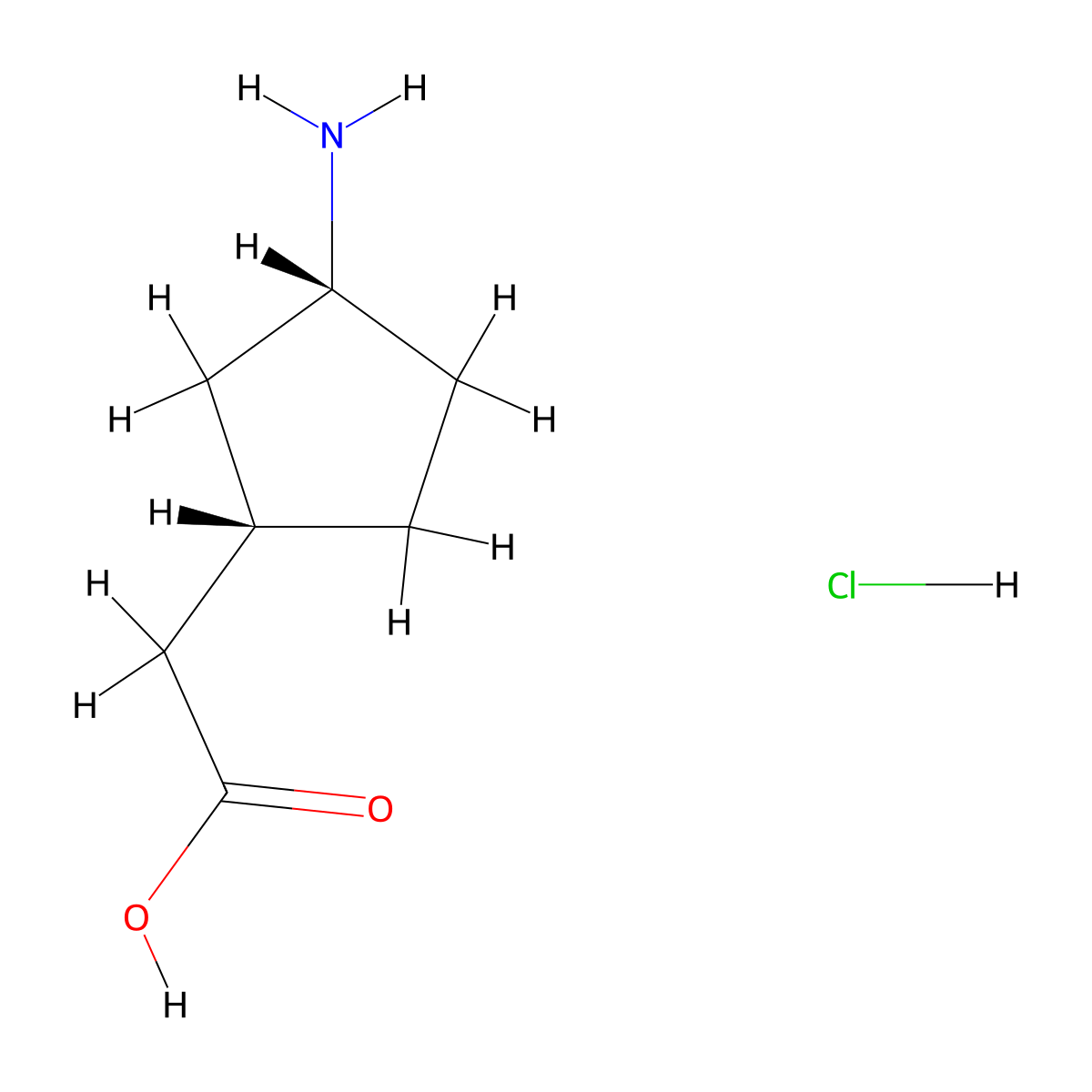 2-[(1S,3R)-3-Aminocyclopentyl]acetic acid;hydrochloride molecular structure, CAS 2174001-81-9