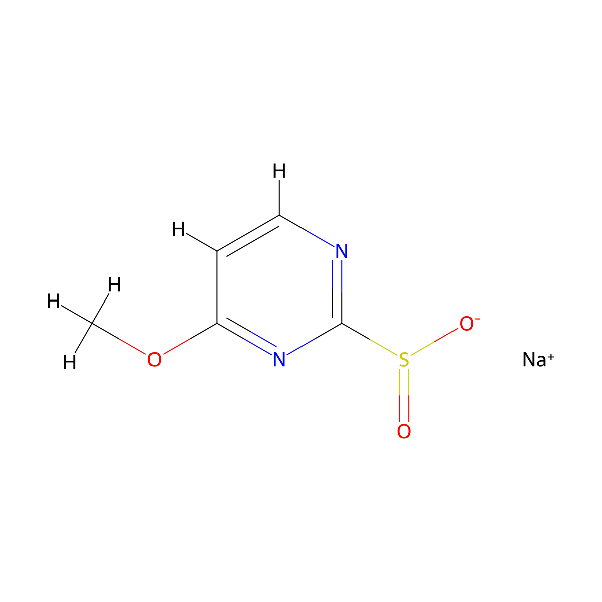 Sodium 4-methoxypyrimidine-2-sulfinate molecular structure, CAS 2174001-82-0