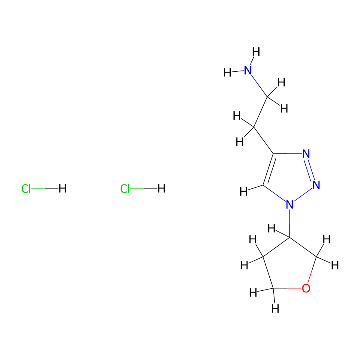 2-[1-(oxolan-3-yl)-1H-1,2,3-triazol-4-yl]ethan-1-amine dihydrochloride molecular structure, CAS 2174001-83-1