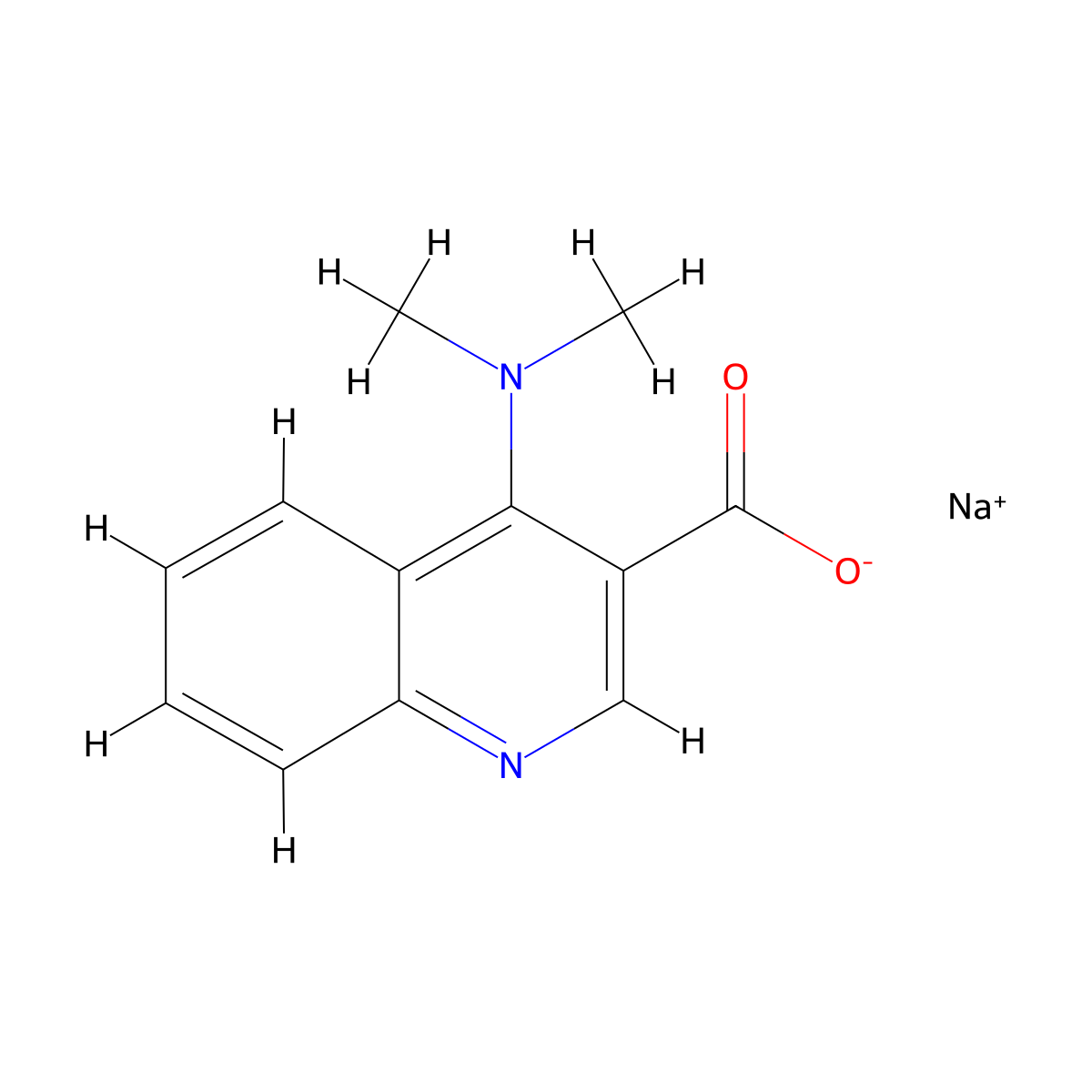 Sodium 4-(dimethylamino)quinoline-3-carboxylate molecular structure, CAS 2174001-88-6