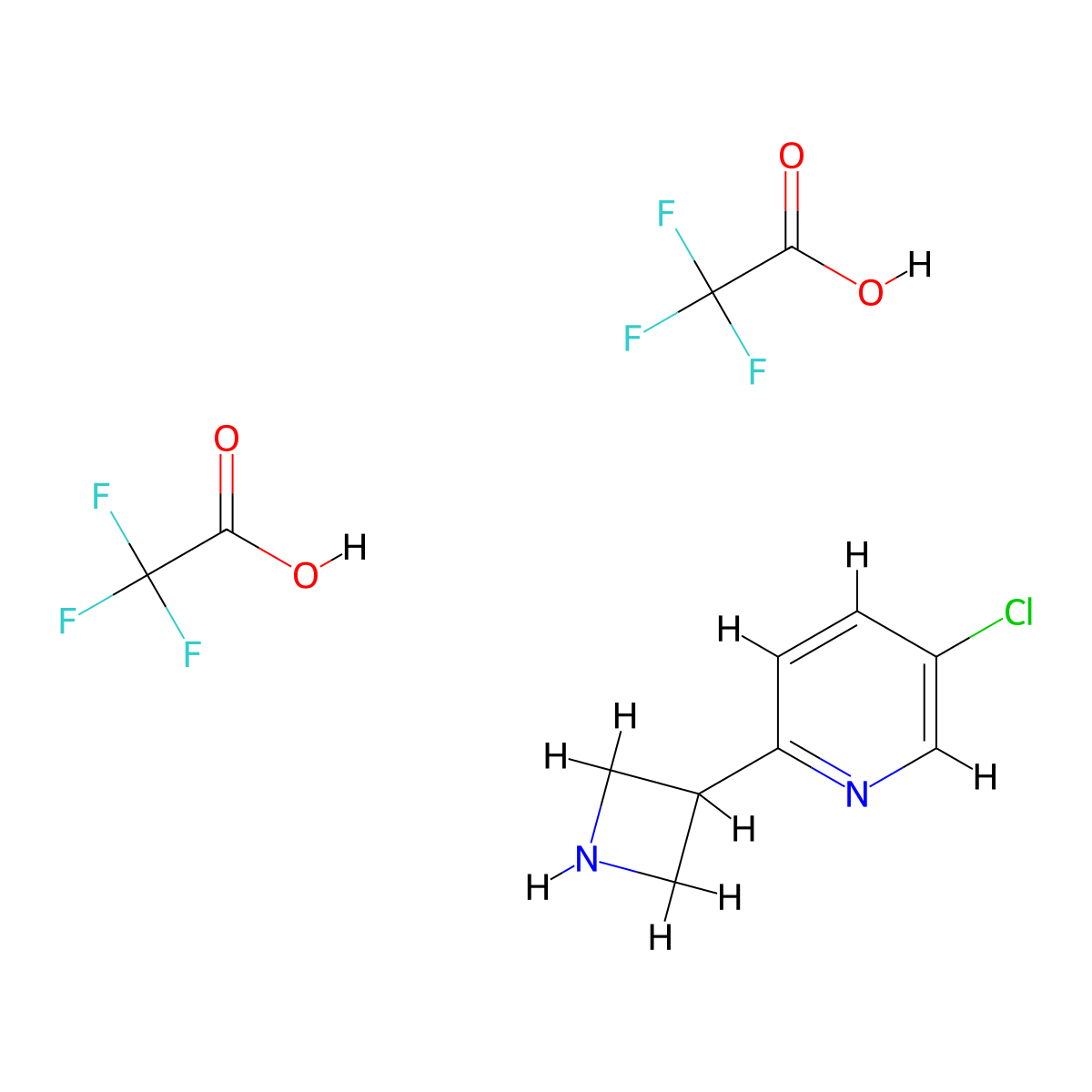 2-(Azetidin-3-yl)-5-chloropyridine; bis(trifluoroacetic acid) molecular structure, CAS 2174001-89-7