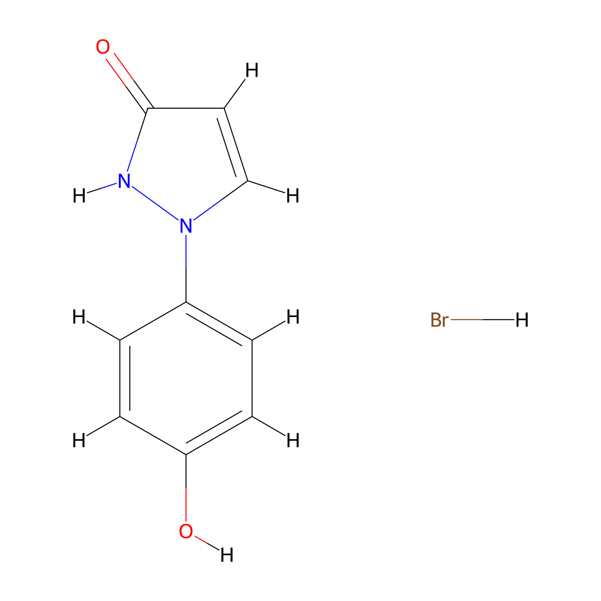 1-(4-hydroxyphenyl)-1H-pyrazol-3-ol hydrobromide molecular structure, CAS 2174001-94-4