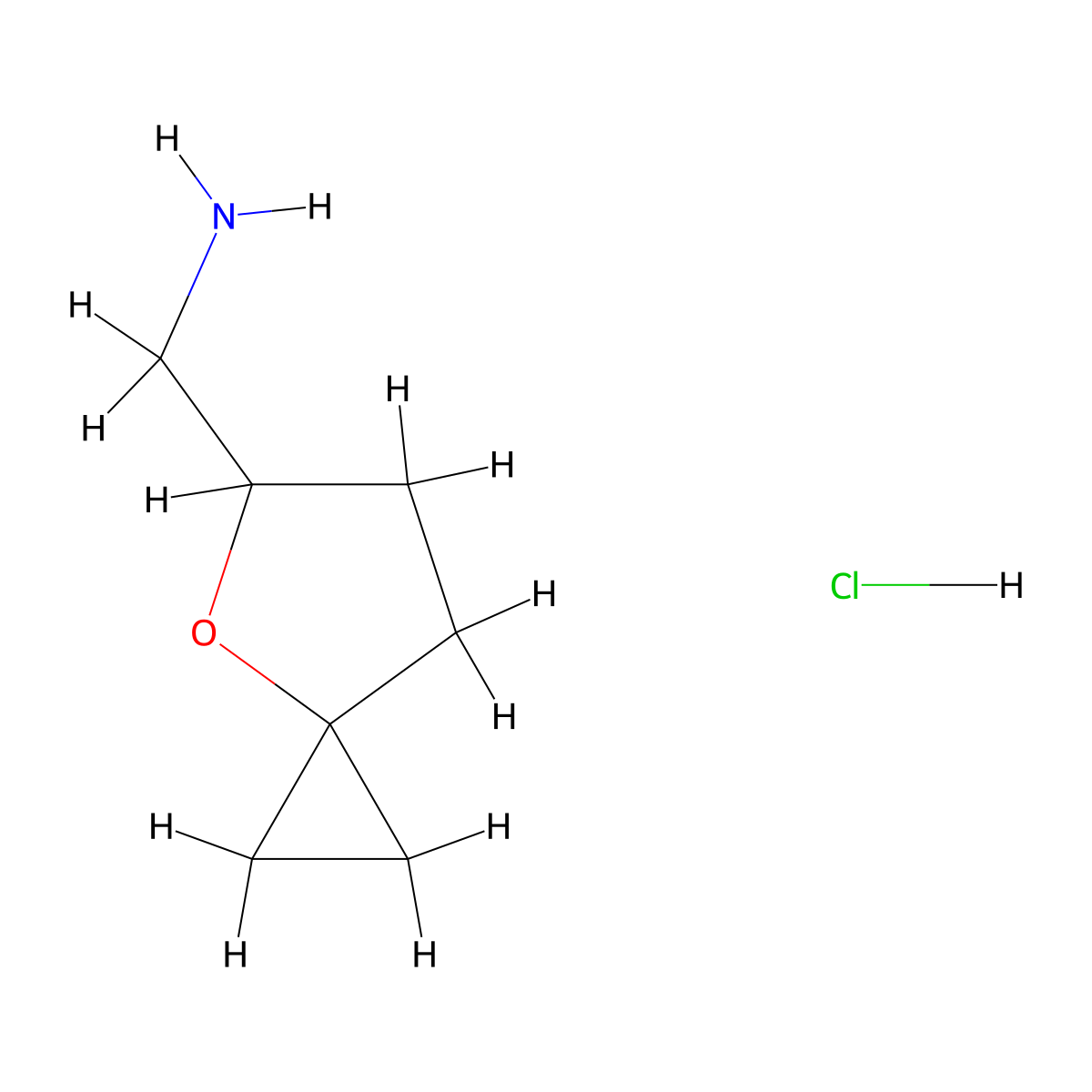 {4-Oxaspiro[2.4]heptan-5-yl}methanamine hydrochloride molecular structure, CAS 2174002-05-0