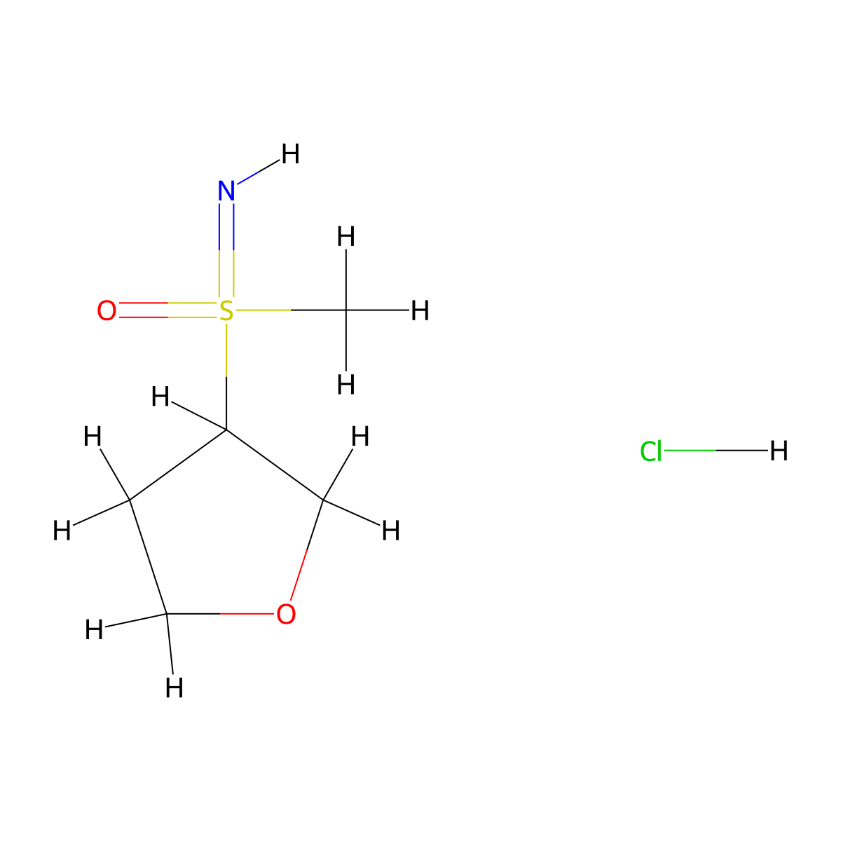 Imino(methyl)(oxolan-3-yl)-lambda6-sulfanone hydrochloride molecular structure, CAS 2174002-10-7