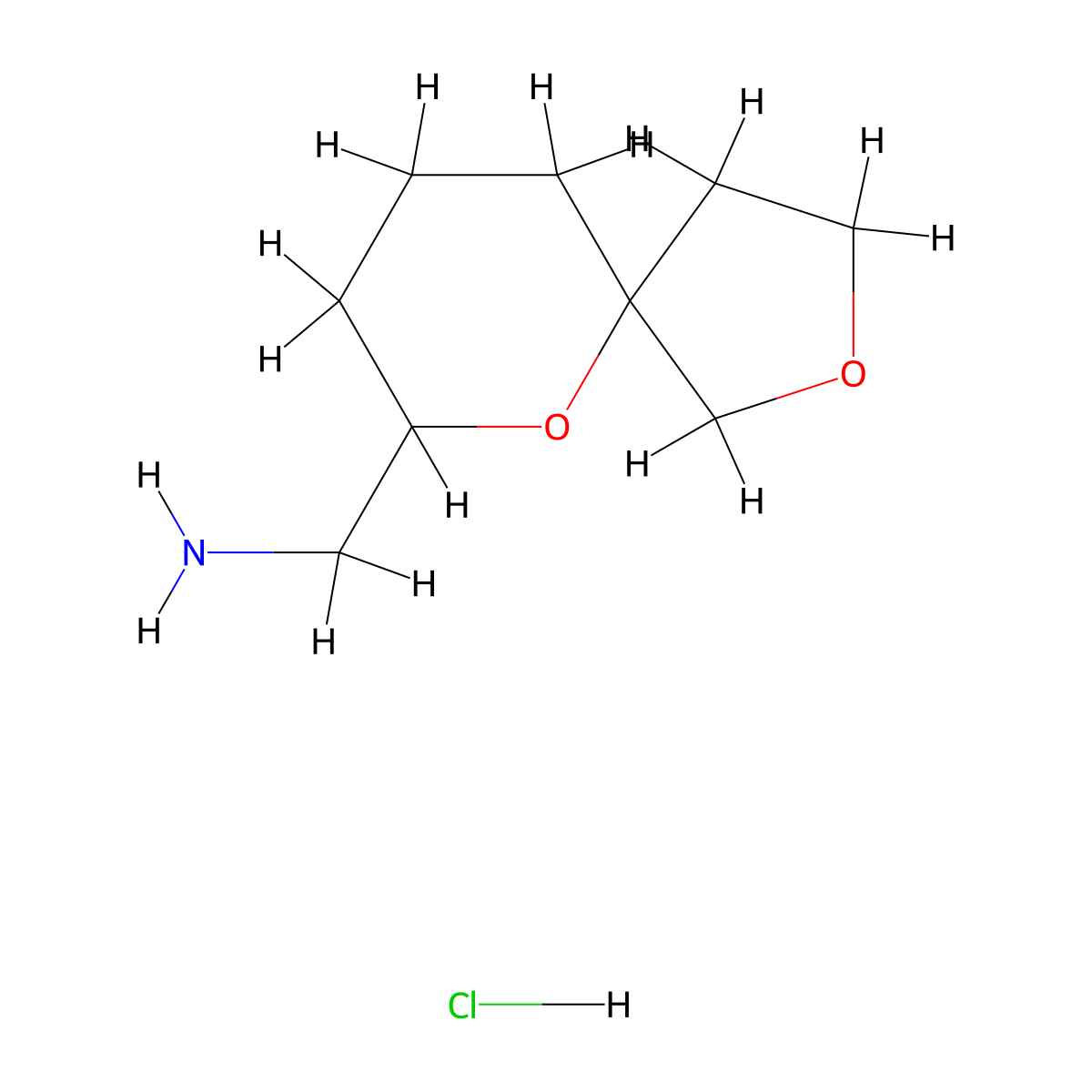 {2,6-Dioxaspiro[4.5]decan-7-yl}methanamine hydrochloride molecular structure, CAS 2174002-11-8