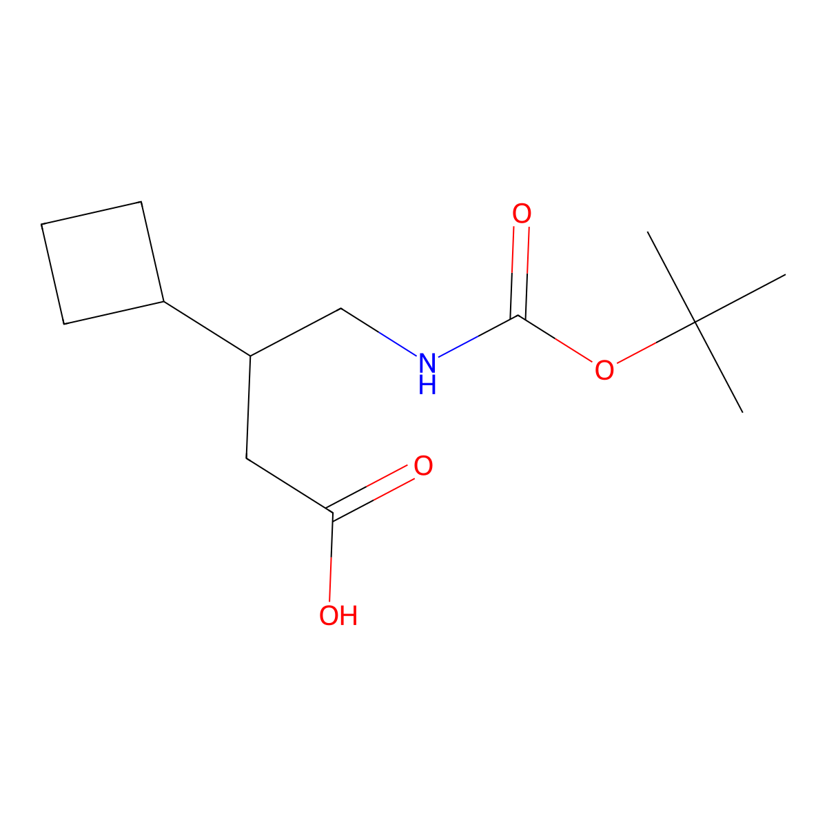 4-{[(Tert-butoxy)carbonyl]amino}-3-cyclobutylbutanoic acid molecular structure, CAS 2174002-20-9