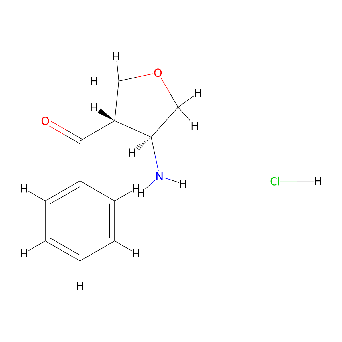 rac-(3R,4R)-4-benzoyloxolan-3-amine hydrochloride, trans molecular structure, CAS 2174002-24-3