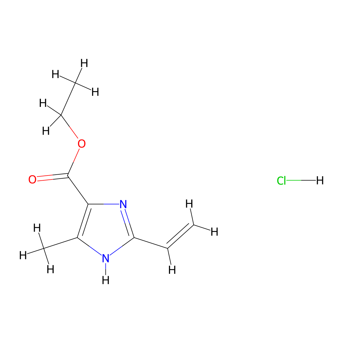 ethyl 2-ethenyl-5-methyl-1H-imidazole-4-carboxylate hydrochloride molecular structure, CAS 2174002-28-7