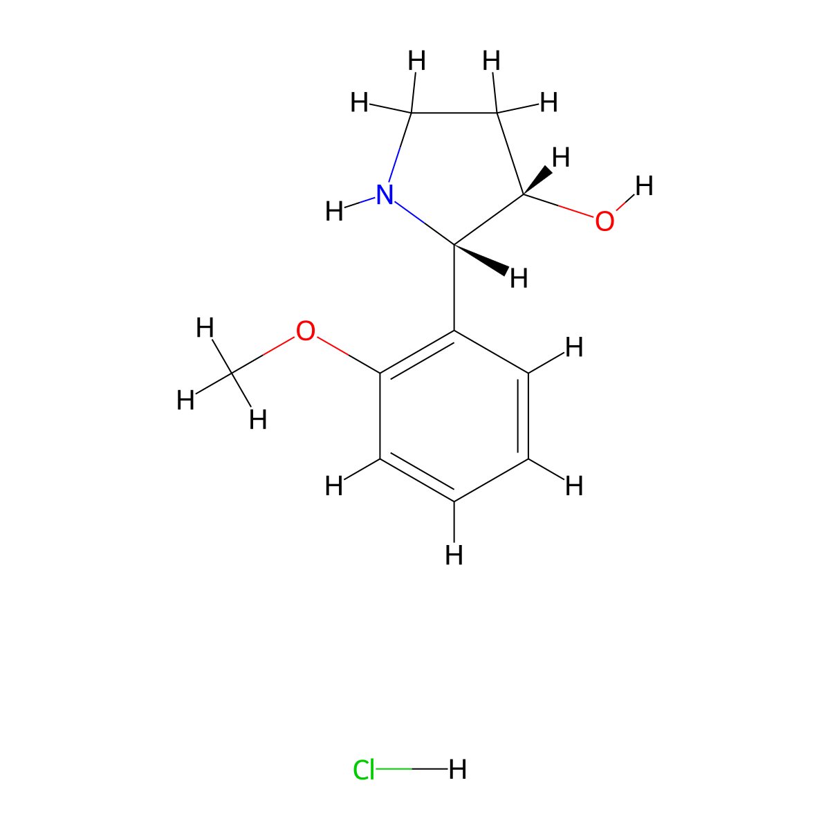 Rac-(2r,3r)-2-(2-methoxyphenyl)pyrrolidin-3-ol hydrochloride molecular structure, CAS 2174002-32-3