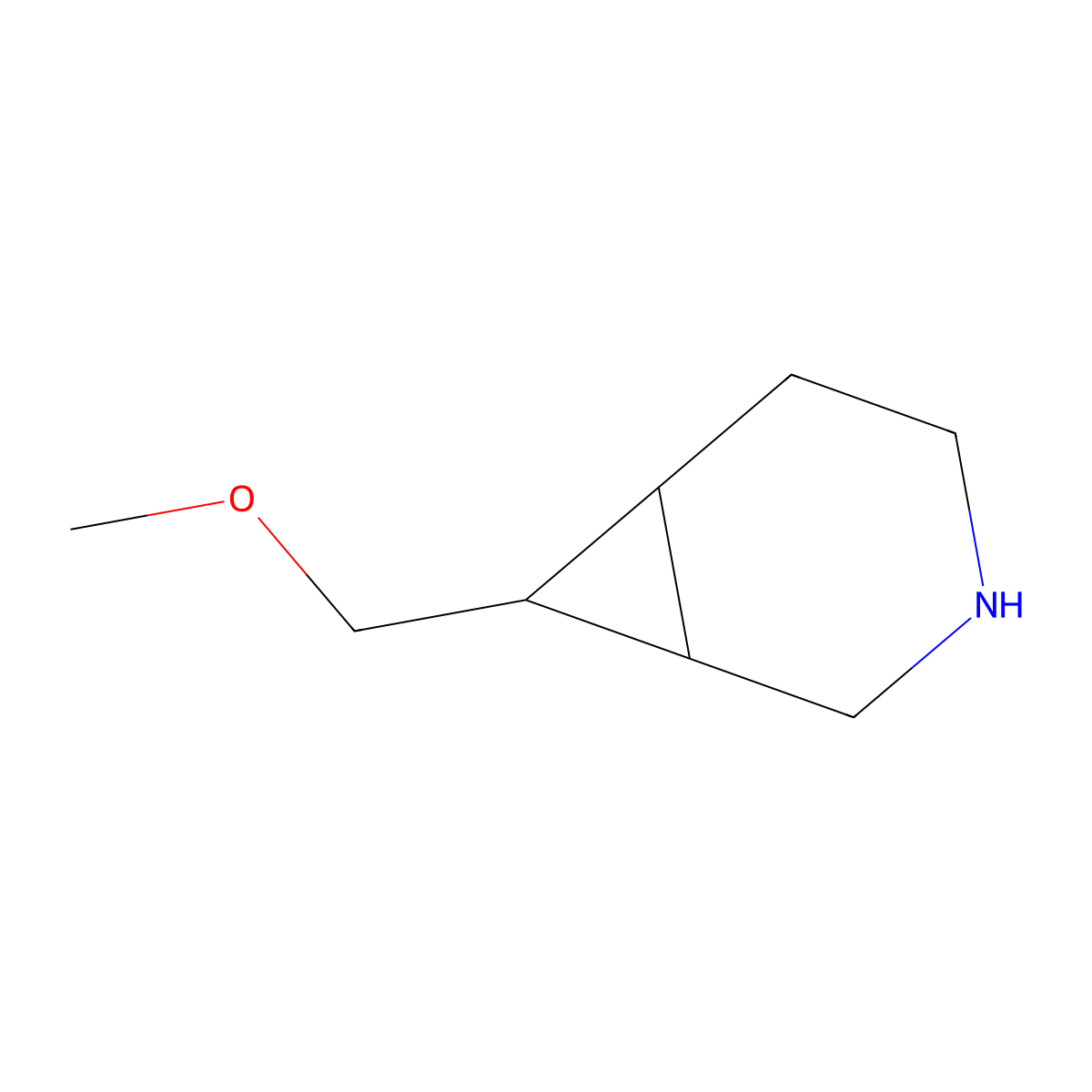rac-(1R,6S,7R)-7-(methoxymethyl)-3-azabicyclo[4.1.0]heptane molecular structure, CAS 2174002-33-4