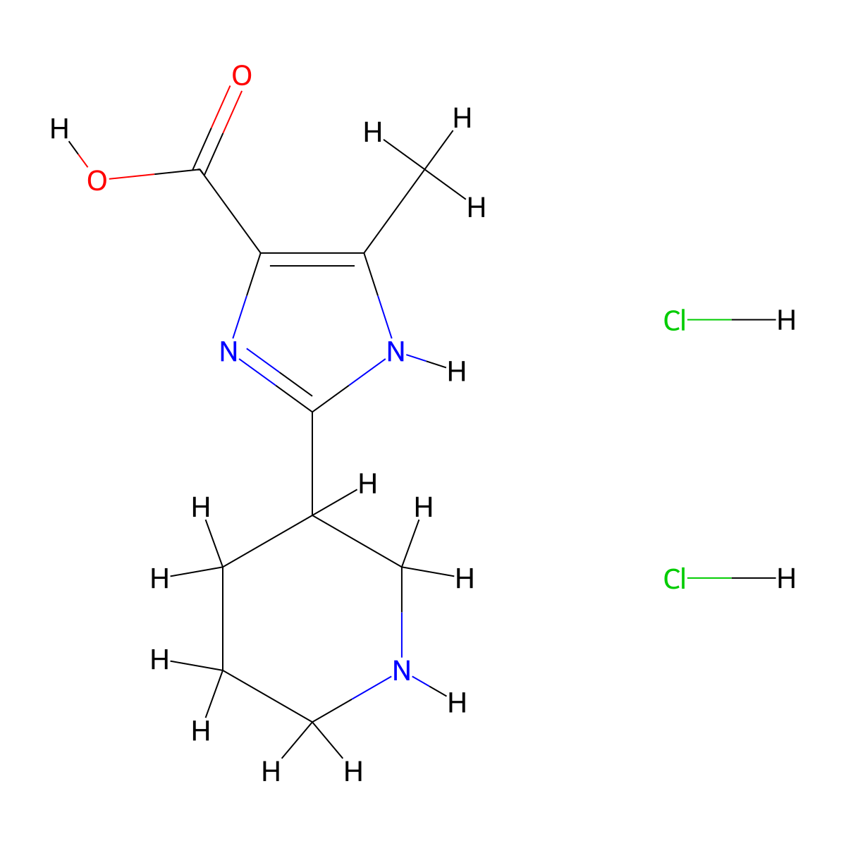 4-Methyl-2-(piperidin-3-yl)-1H-imidazole-5-carboxylic acid dihydrochloride molecular structure, CAS 2174002-43-6
