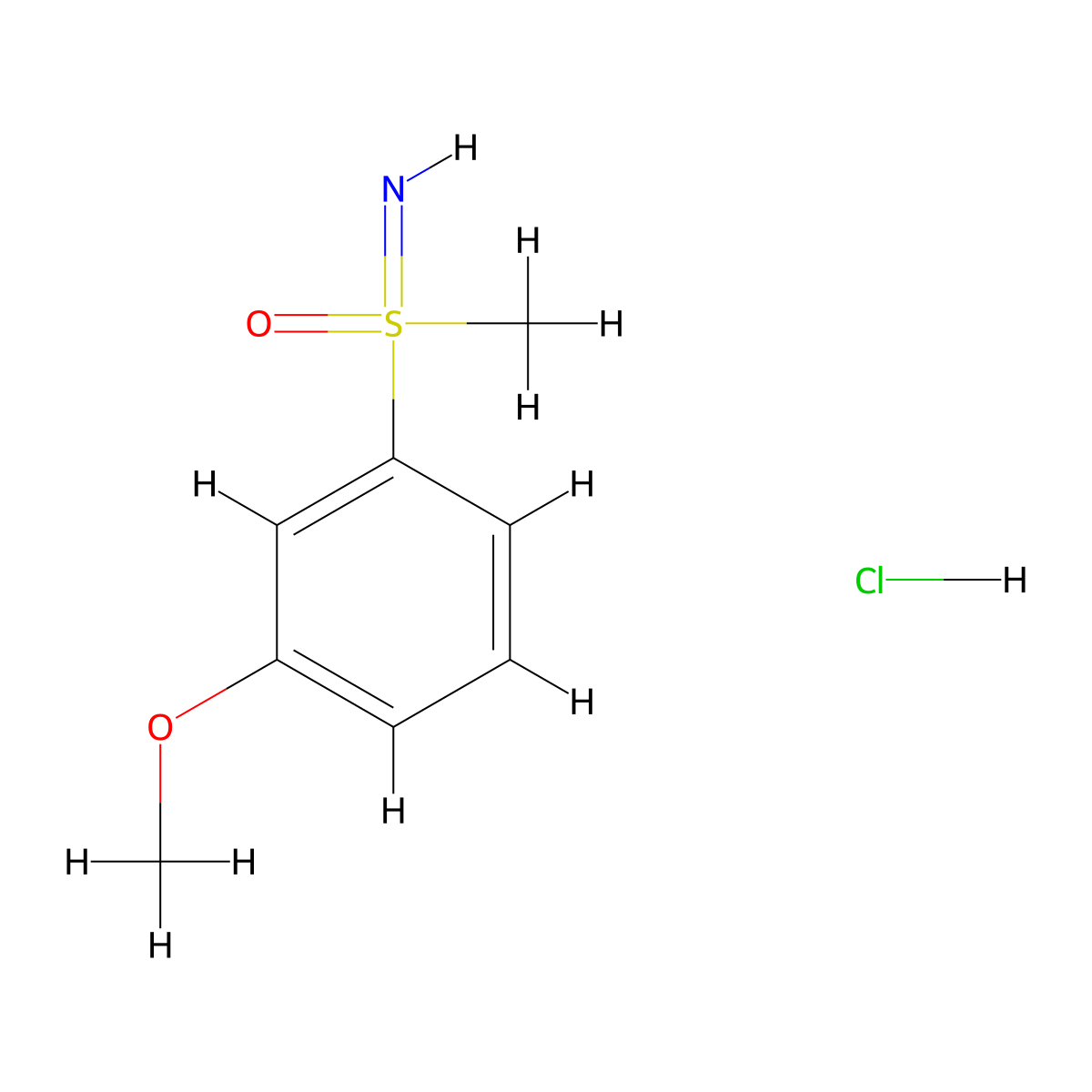 1-methoxy-3-(S-methylsulfonimidoyl)benzene hydrochloride molecular structure, CAS 2174002-44-7