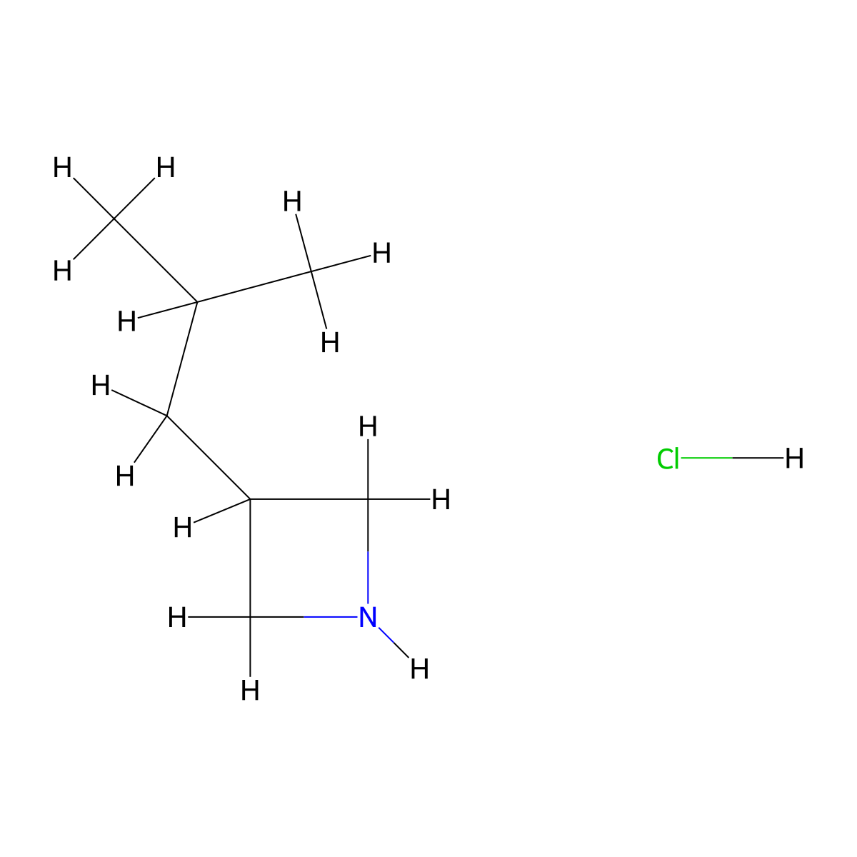 3-(2-Methylpropyl)azetidine hydrochloride molecular structure, CAS 2174002-49-2