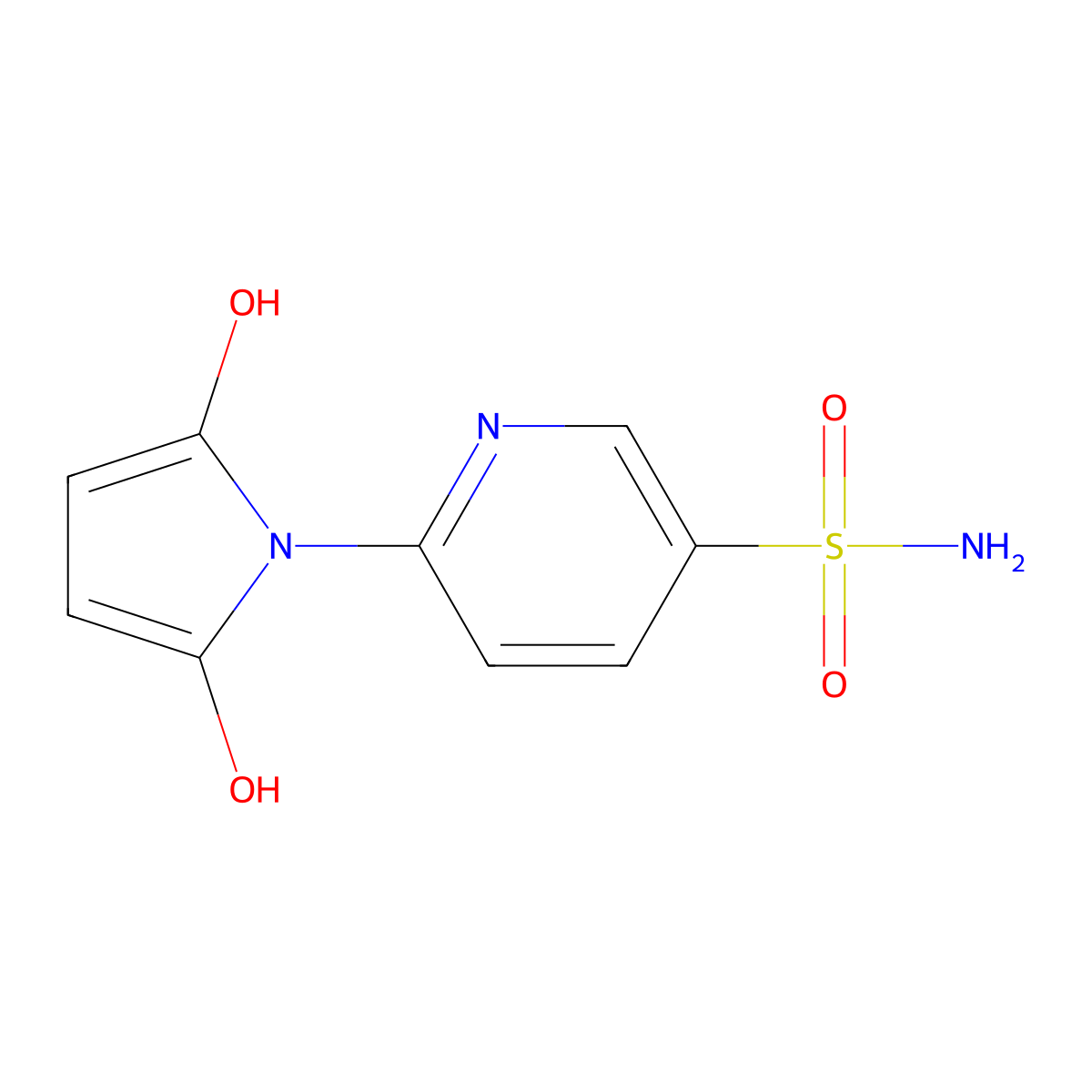 6-(2,5-dihydroxy-1H-pyrrol-1-yl)pyridine-3-sulfonamide molecular structure, CAS 2174002-52-7