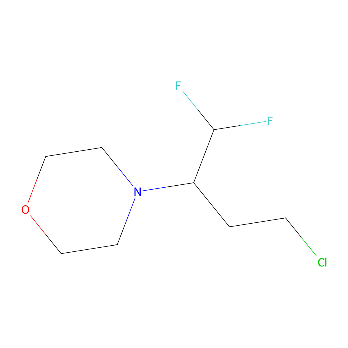 4-(4-Chloro-1,1-difluorobutan-2-yl)morpholine molecular structure, CAS 2174002-53-8