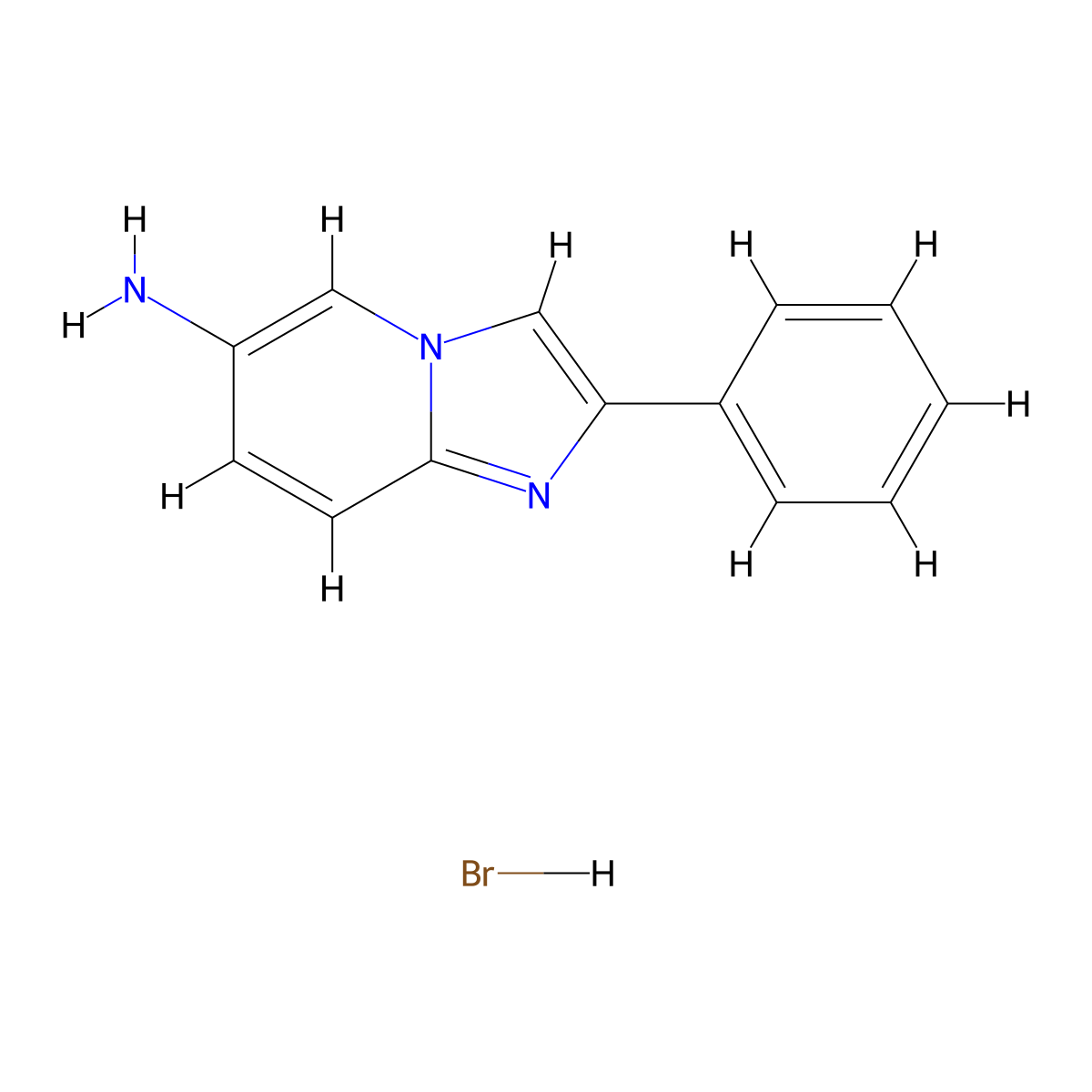 2-Phenylimidazo[1,2-a]pyridin-6-amine hydrobromide molecular structure, CAS 2174002-61-8