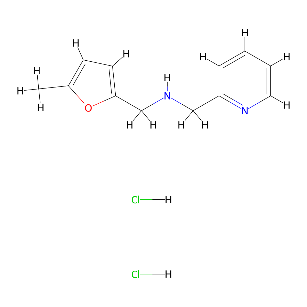 [(5-Methylfuran-2-yl)methyl][(pyridin-2-yl)methyl]amine dihydrochloride molecular structure, CAS 2174002-64-1