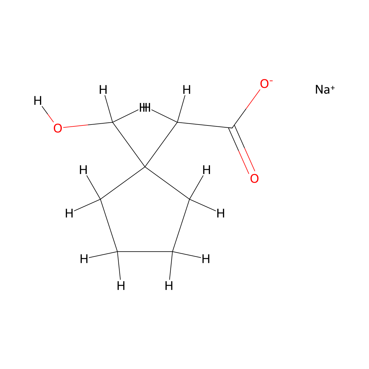 Sodium 2-[1-(hydroxymethyl)cyclopentyl]acetate molecular structure, CAS 2174002-66-3