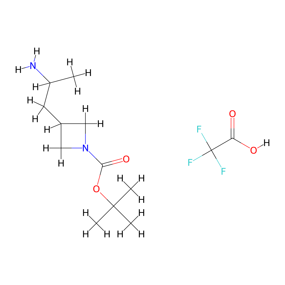 Tert-butyl 3-(2-aminopropyl)azetidine-1-carboxylate trifluoroacetic acid molecular structure, CAS 2174002-67-4