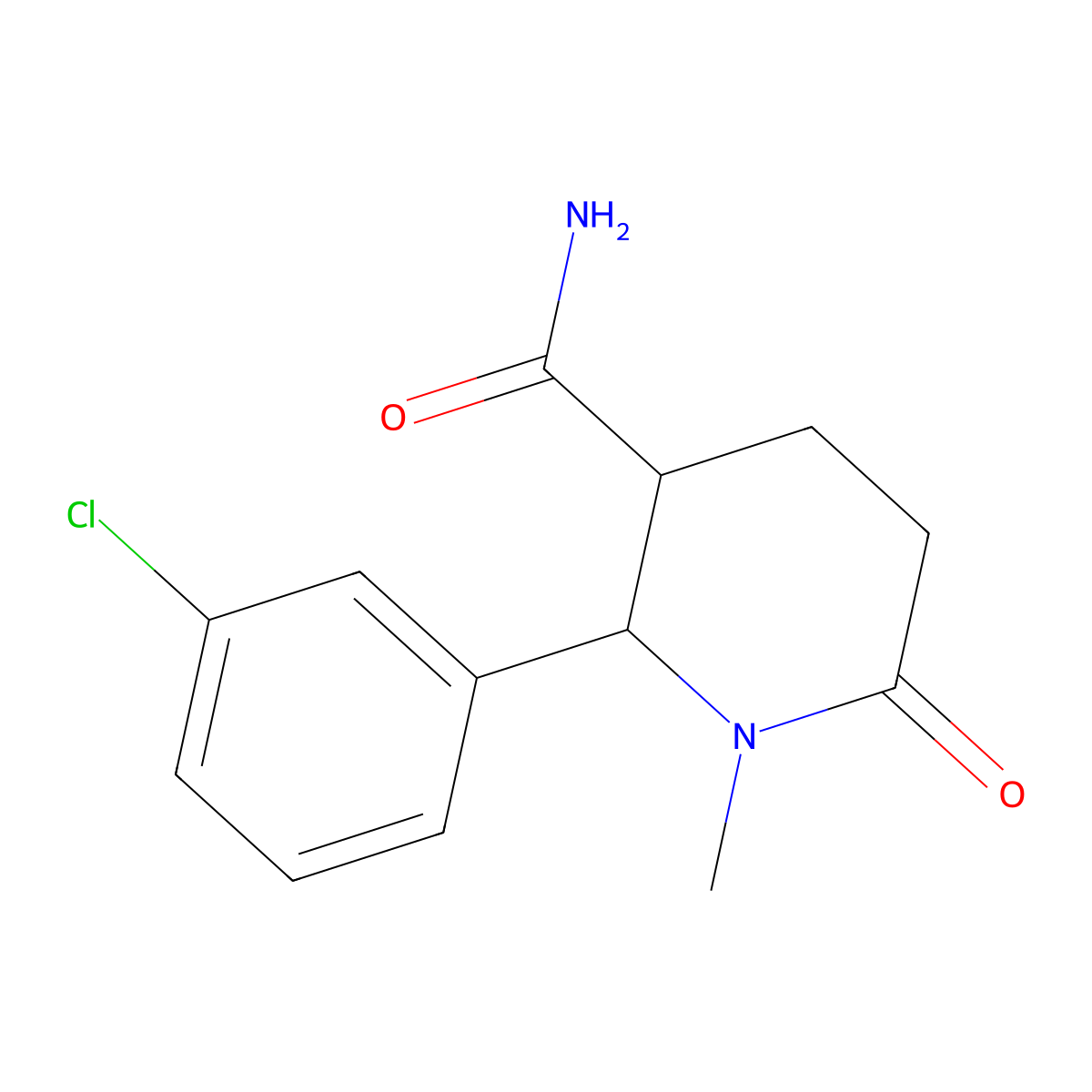 (2S,3S)-2-(3-chlorophenyl)-1-methyl-6-oxopiperidine-3-carboxamide molecular structure, CAS 2174007-55-5