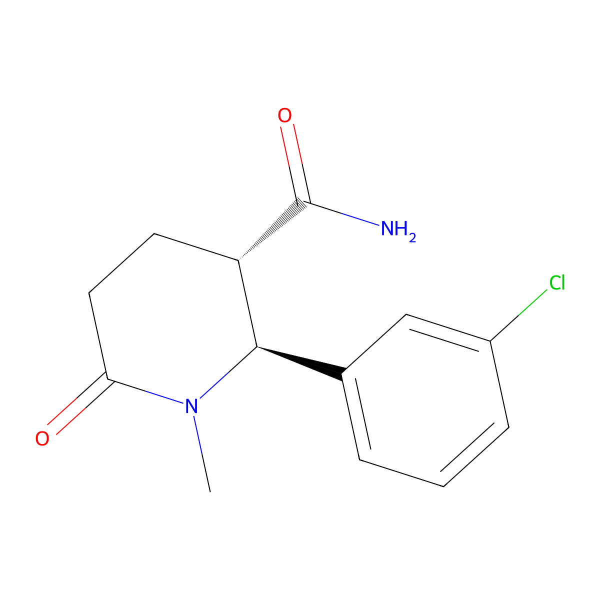 (2S,3S)-2-(3-chlorophenyl)-1-methyl-6-oxopiperidine-3-carboxamide molecular structure, CAS 2174007-55-5