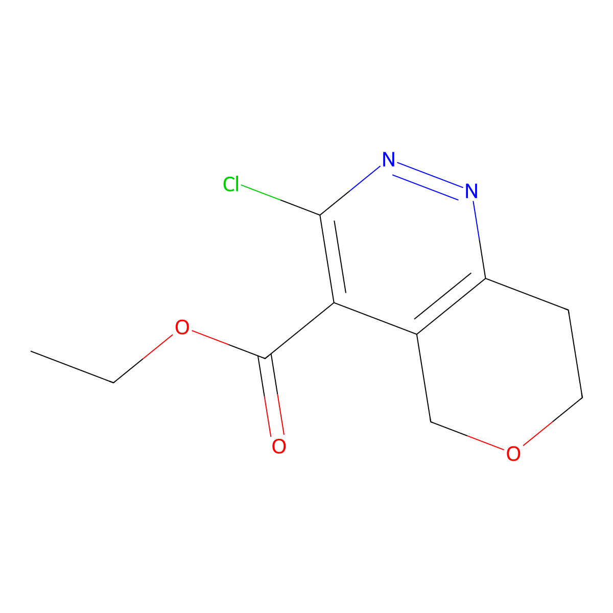 ethyl 3-chloro-5H,7H,8H-pyrano[4,3-c]pyridazine-4-carboxylate molecular structure, CAS 2174007-62-4